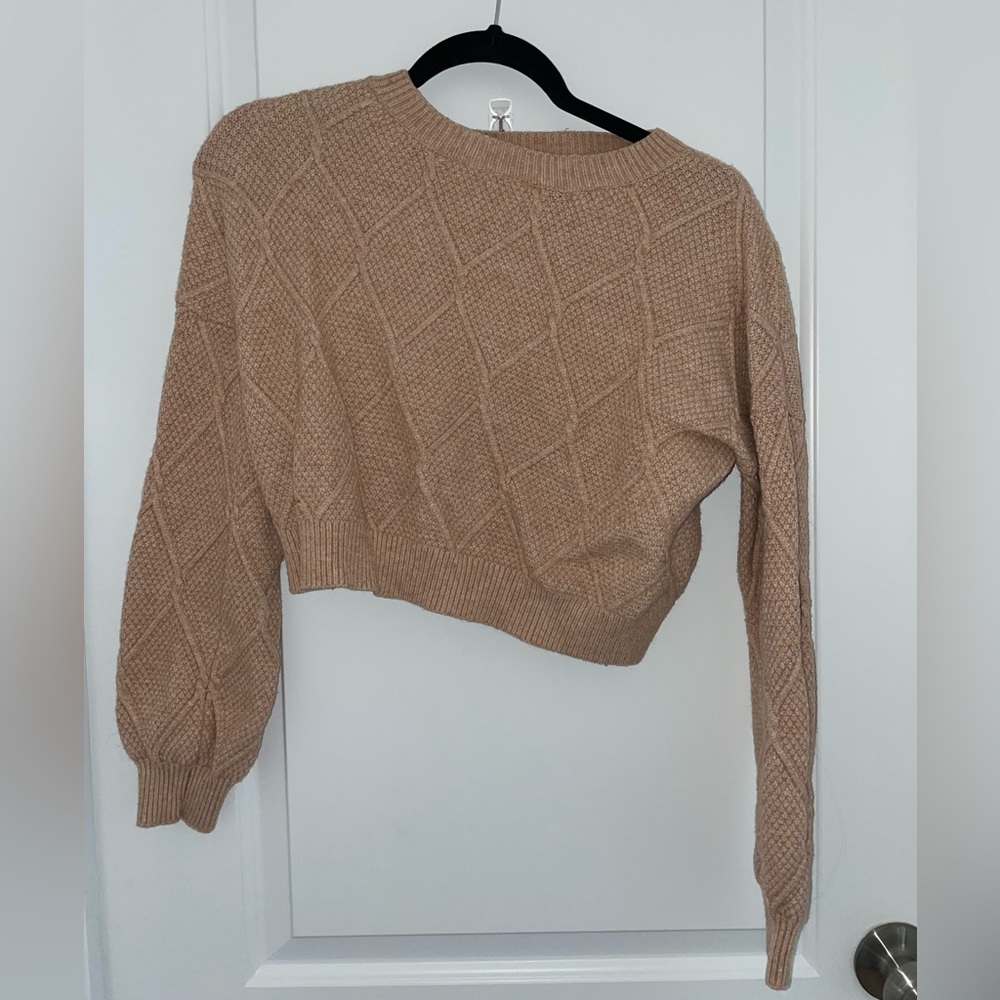 Cropped Camel Sweater